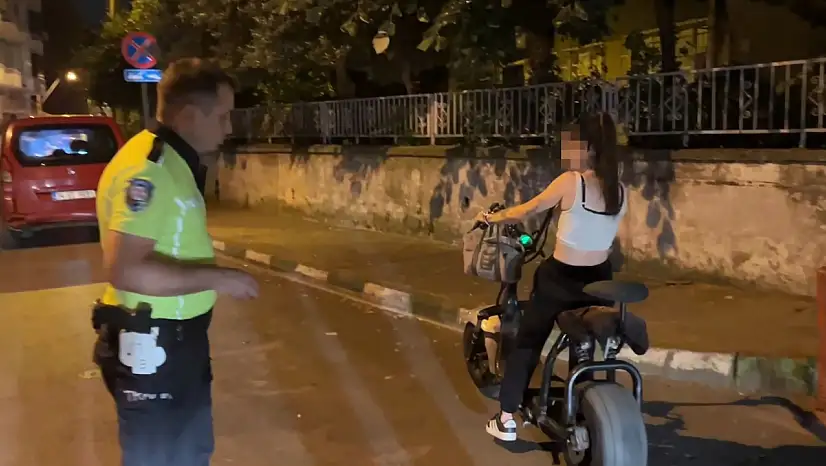 Elektrikli bisiklet sürücüsü alkollü çıktı, 'Eve gidiyordum' dedi