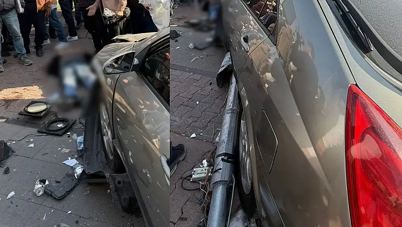 Kayseri'de çarpışan 2 otomobil yayaların arasına daldı