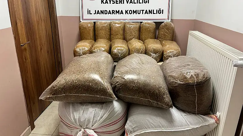 Kayseri'de 600 kilogram bandrolsüz tütün ele geçirildi