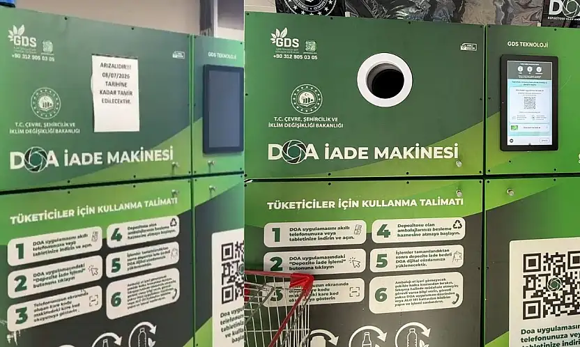 Kayseri'de depozito iade makineleri yoğun kullanıma dayanamadı